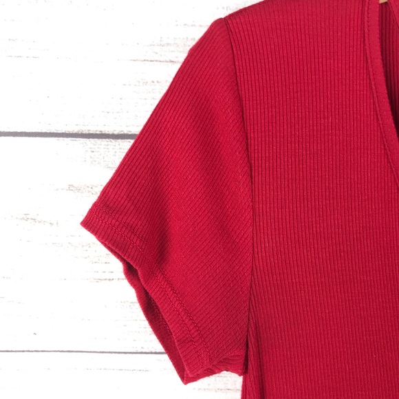 Ambiance V-Neck Strappy Short Sleeve Shirt - Picture 5 of 9